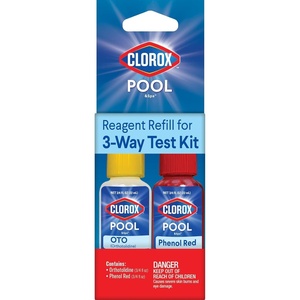 image:imageClorox PoolampSpa Swimming Pool 3Way Water Test Kit Refill Solutions 05oz Pack of 105 Fl Oz Pack of 2